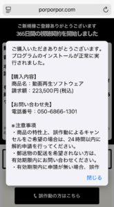 porporpor.com の請求画面(報告例)